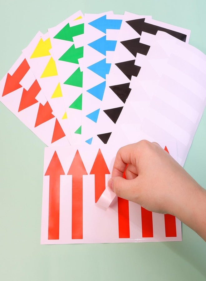 Mini Skater 144pcs Directional Arrow Stickers PVC Marking Sign Tape Label for Classroom Sensory Pathways Removable Adhesive Floor Wall Decal Instructions Sticker Waterproof Arrow Sign (6 Colors) - Image 5